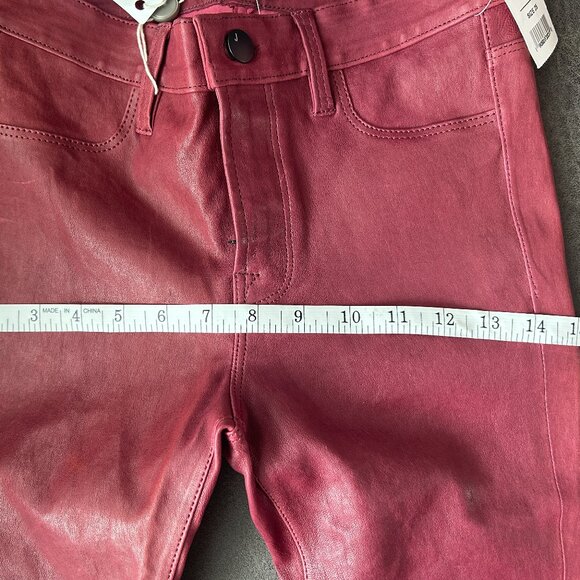 Blood Red J Brand Leather Pants Size 25 - Picture 4 of 10